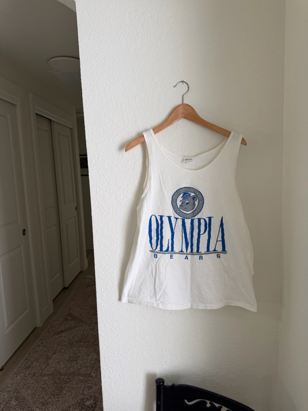 Olympia Bears White Graphic Tank Top